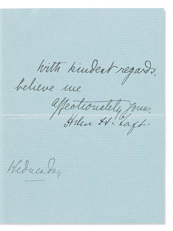 TAFT, HELEN HERRON. Three brief letters, each Signed, Helen H. Taft, as First Lady, to Dear Mrs. Rae: Autograph Letter * Two Letter